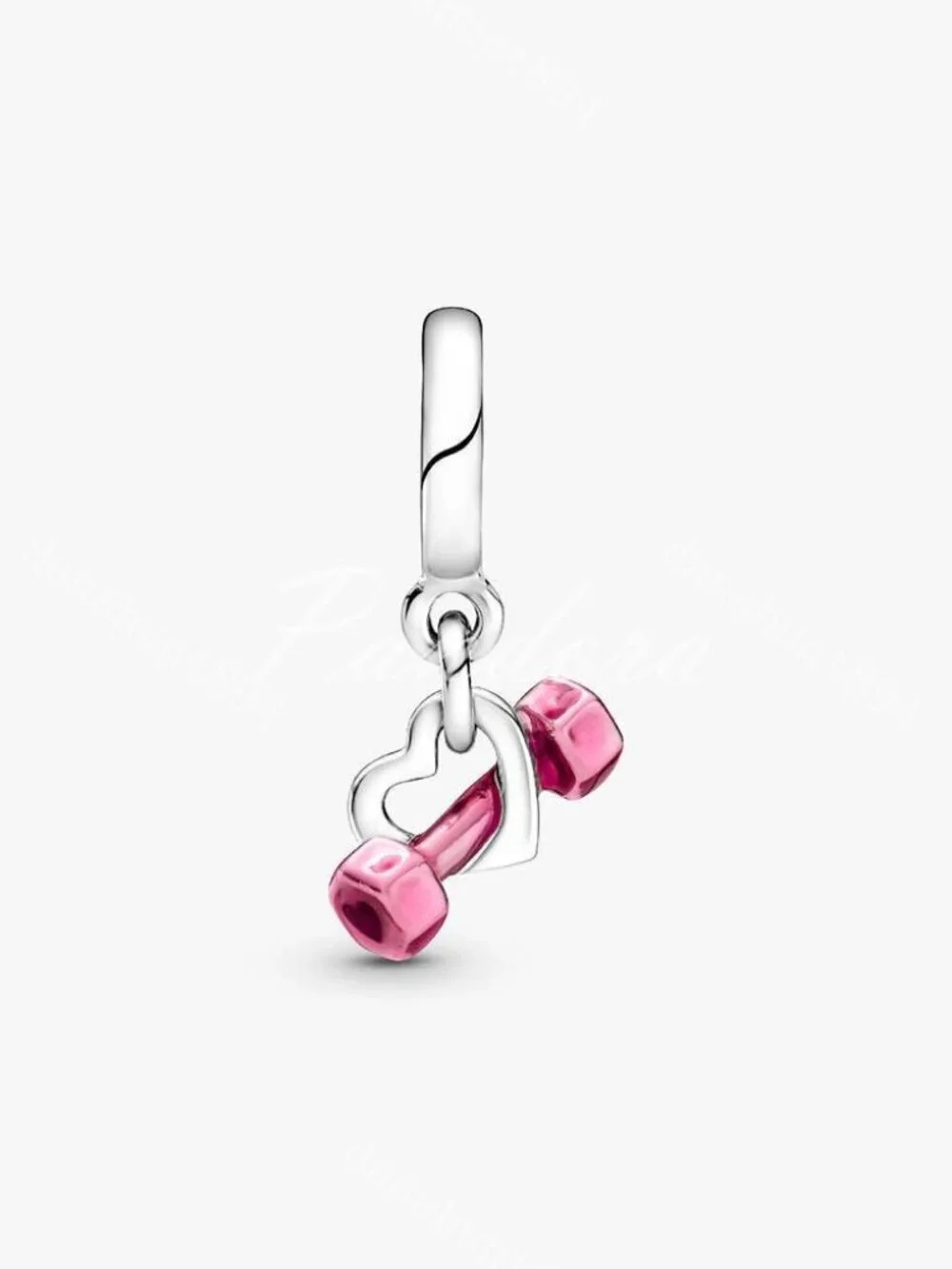 Pandora Dumbbell & Heart Dangle Charm
